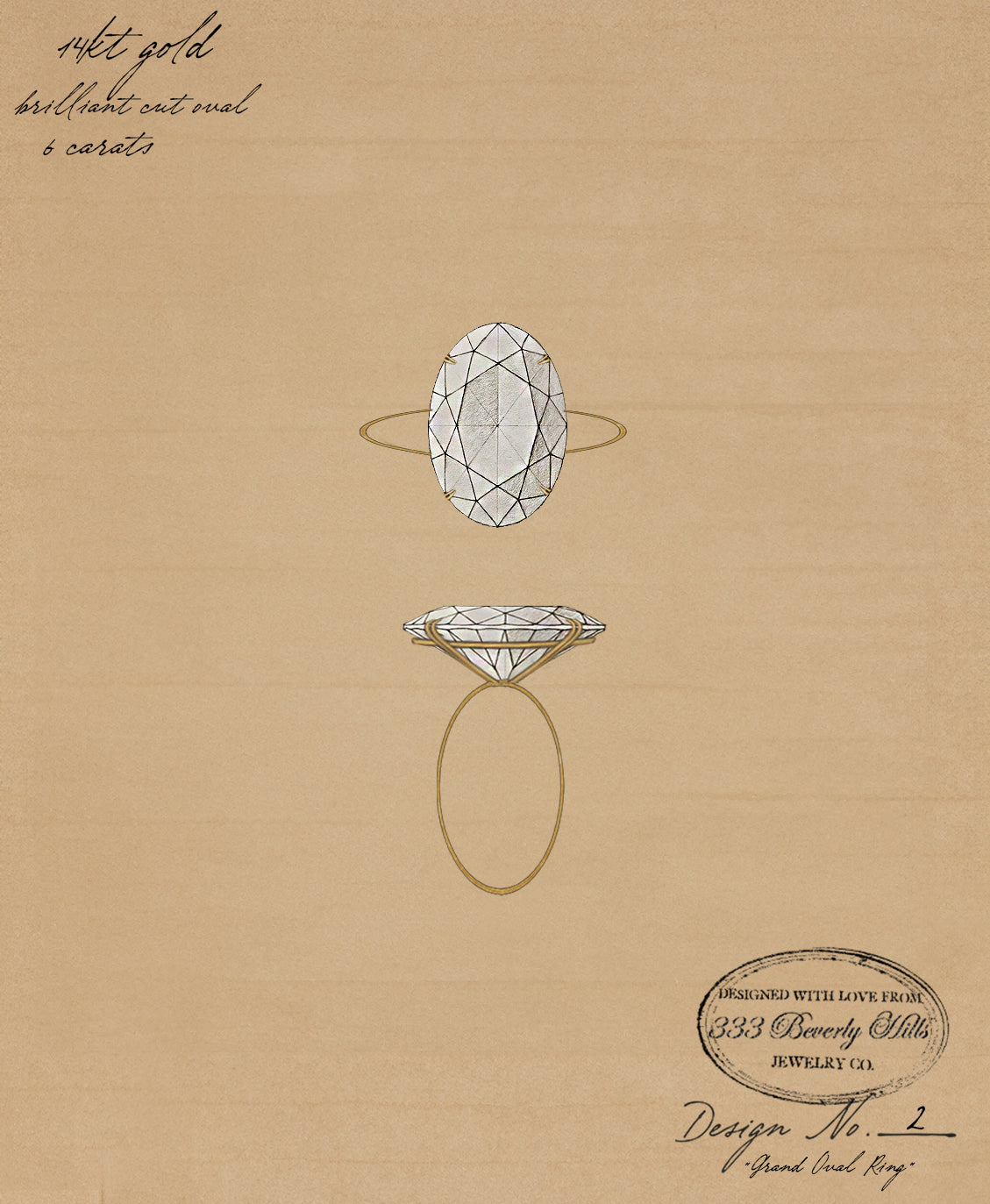 The 14KT Grand Oval Ring