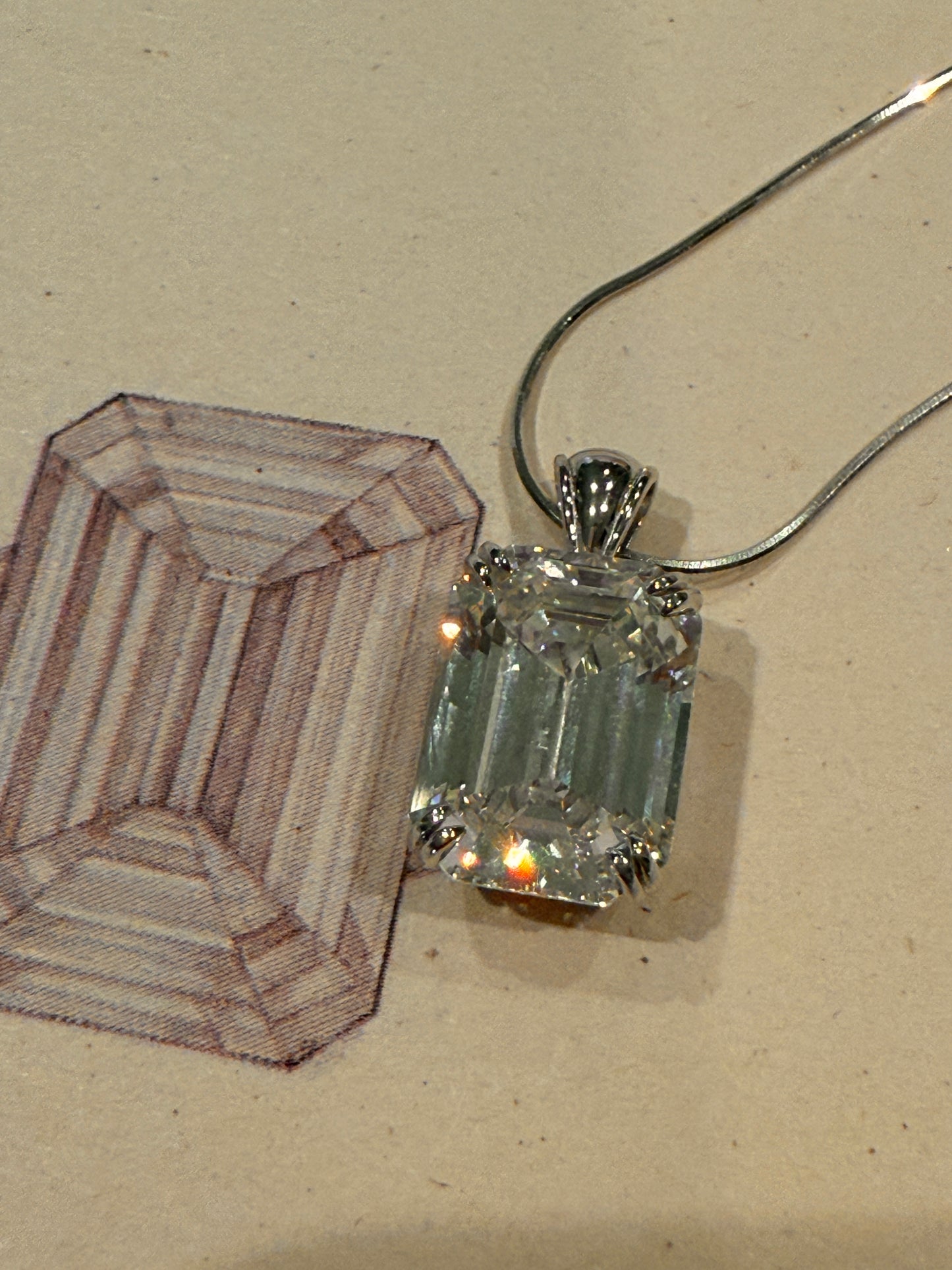 The Emerald Cut Pendant Necklace