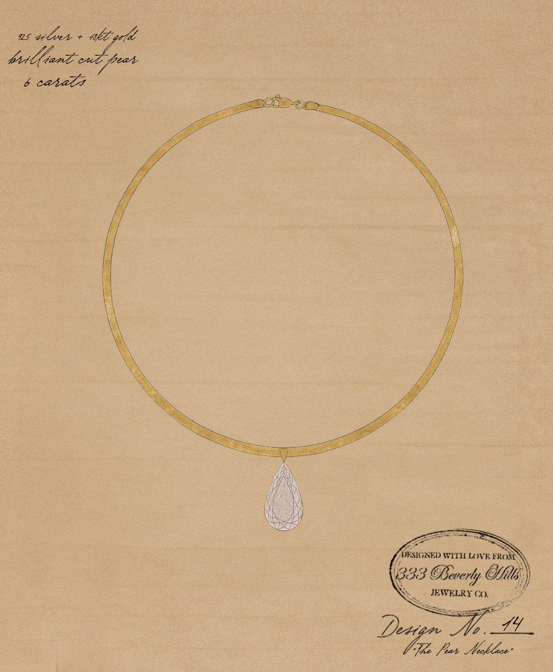The Gold Pear Necklace