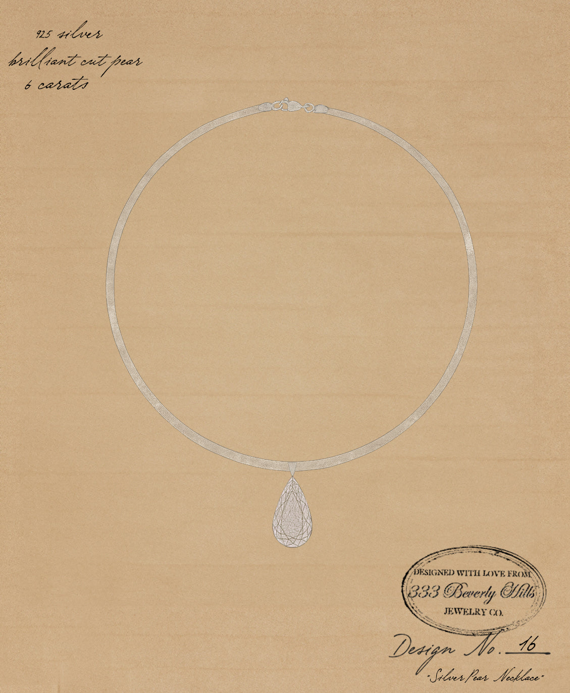 The Silver Pear Necklace