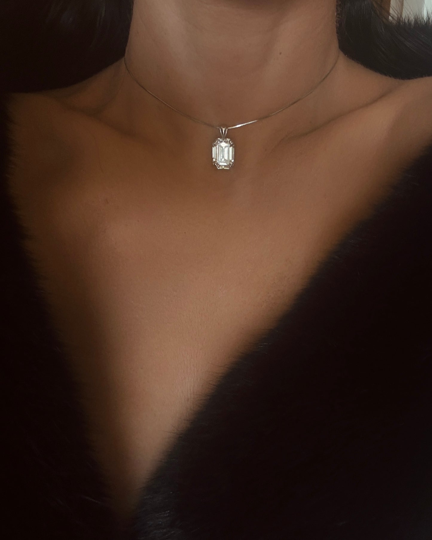 The Emerald Cut Pendant Necklace