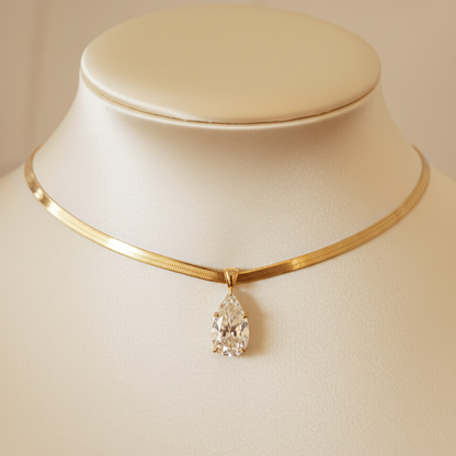 The Gold Pear Necklace