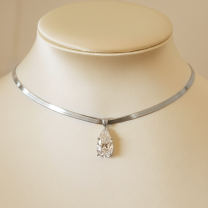 The Silver Pear Necklace