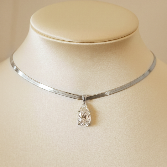 The Silver Pear Necklace
