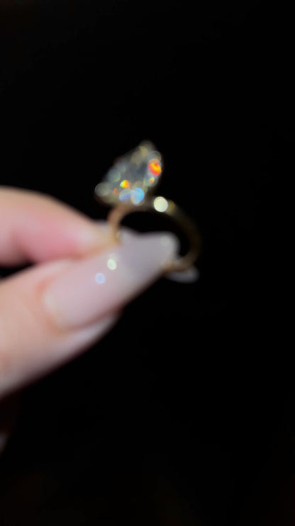 The 14KT Grand Pear Ring