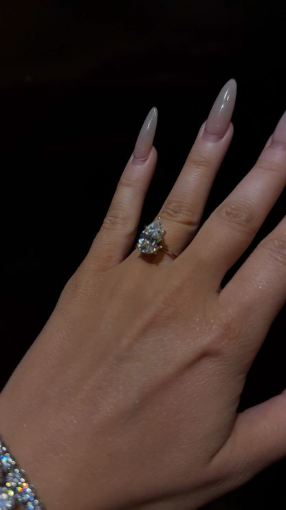 The 14KT Grand Pear Ring