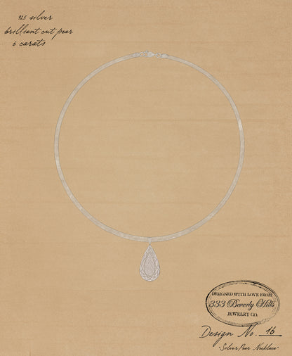 The Silver Pear Necklace